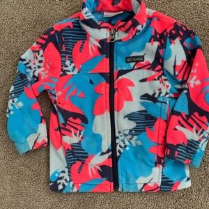 Columbia Kids' Fleece Jacket - Blue and Pink Floral